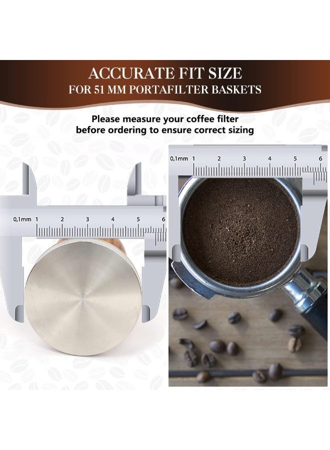 Bukela 23 PCS Coffee Tamper Set, Espresso Accessories Kit Barista Kit, with Espresso Tamper 51mm, Coffee Stirrer, Frothing Pitcher, Tamper Mat, Latte Art Pen, Sandalwood Tamper for Espresso Machine - Image 4